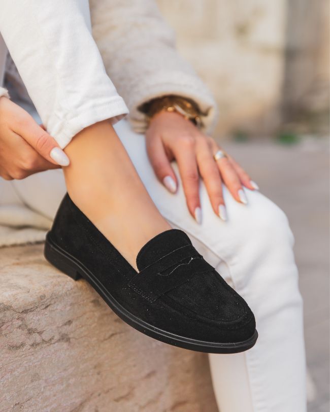 Mocassin femme noir - Yasmine