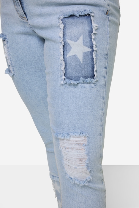 Jeans, modische Patches, 5-Pocket