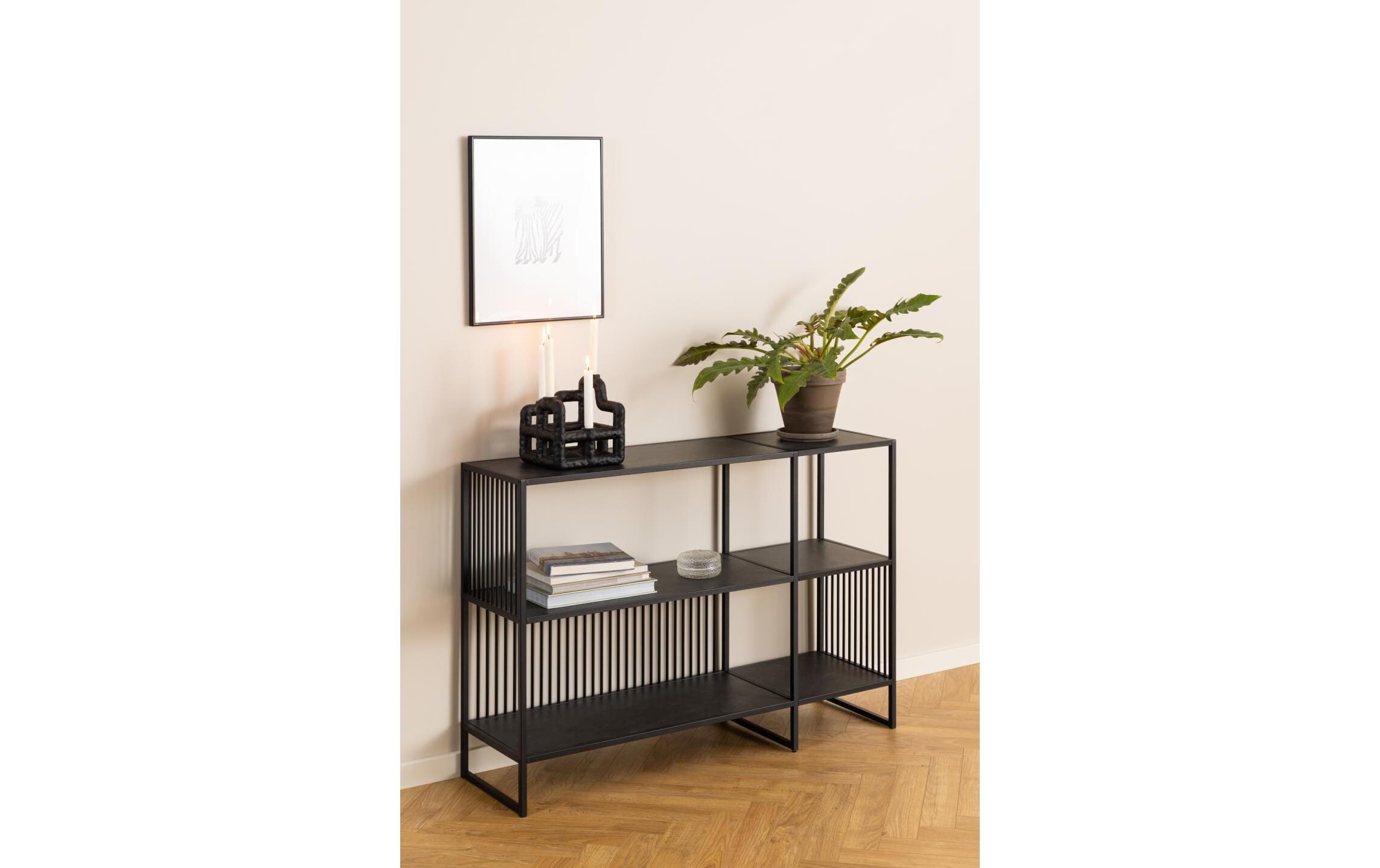 Regal Strington 120 x 35 x 83 cm, Schwarz<br>Bücherregal