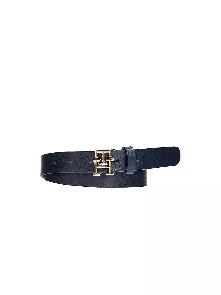 TOMMY HILFIGER Ledergürtel  dunkelblau