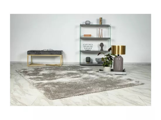 Tapis 290x200cm, design G008R coloris argent - Confort et élégance pour votre intérieur
