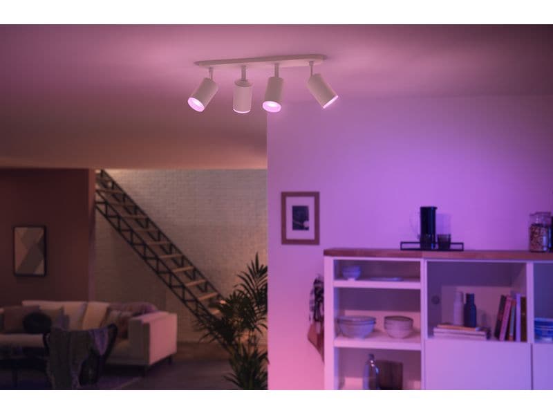 Philips Hue White & Color Ambiance Fugato 4er-Spot Weiss 4er-Spot mit Weisstönen und mehr als 16 Millionen Farben