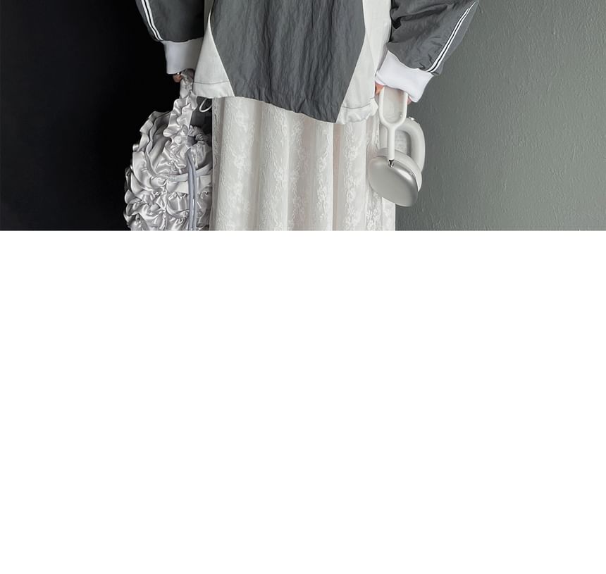 Coris - Spaghettibandjes Scoop Neck Effen Maxi A-lijn Jurk / Ronde Hals Letters Oversized Trui