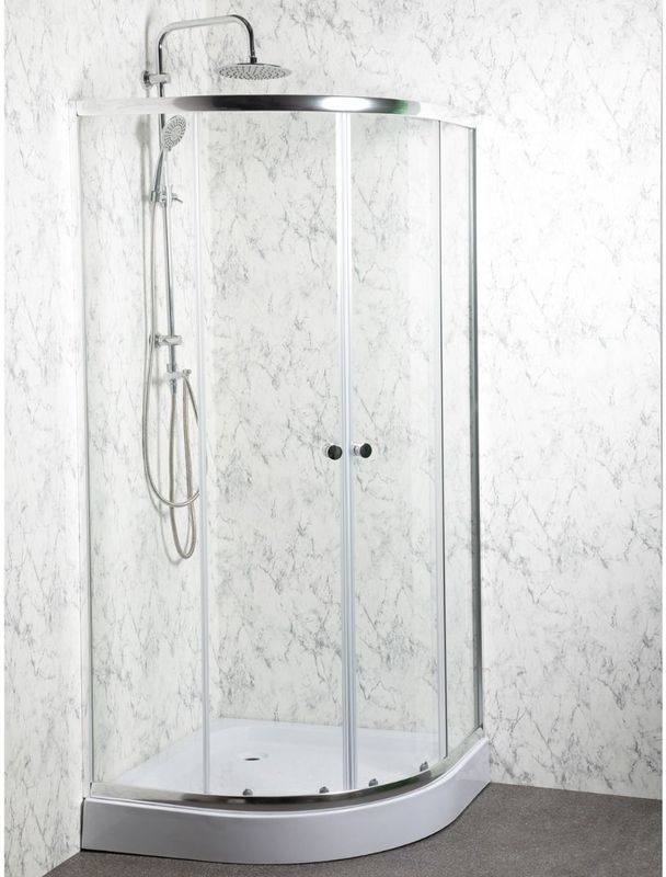 Kerra - Leo - Douchecabine - Chroom - Kwartrond 90x90cm met Douchebak