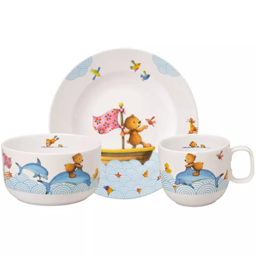 Villeroy & Boch Kindergeschirr Happy as a Bear 3er Set bunt