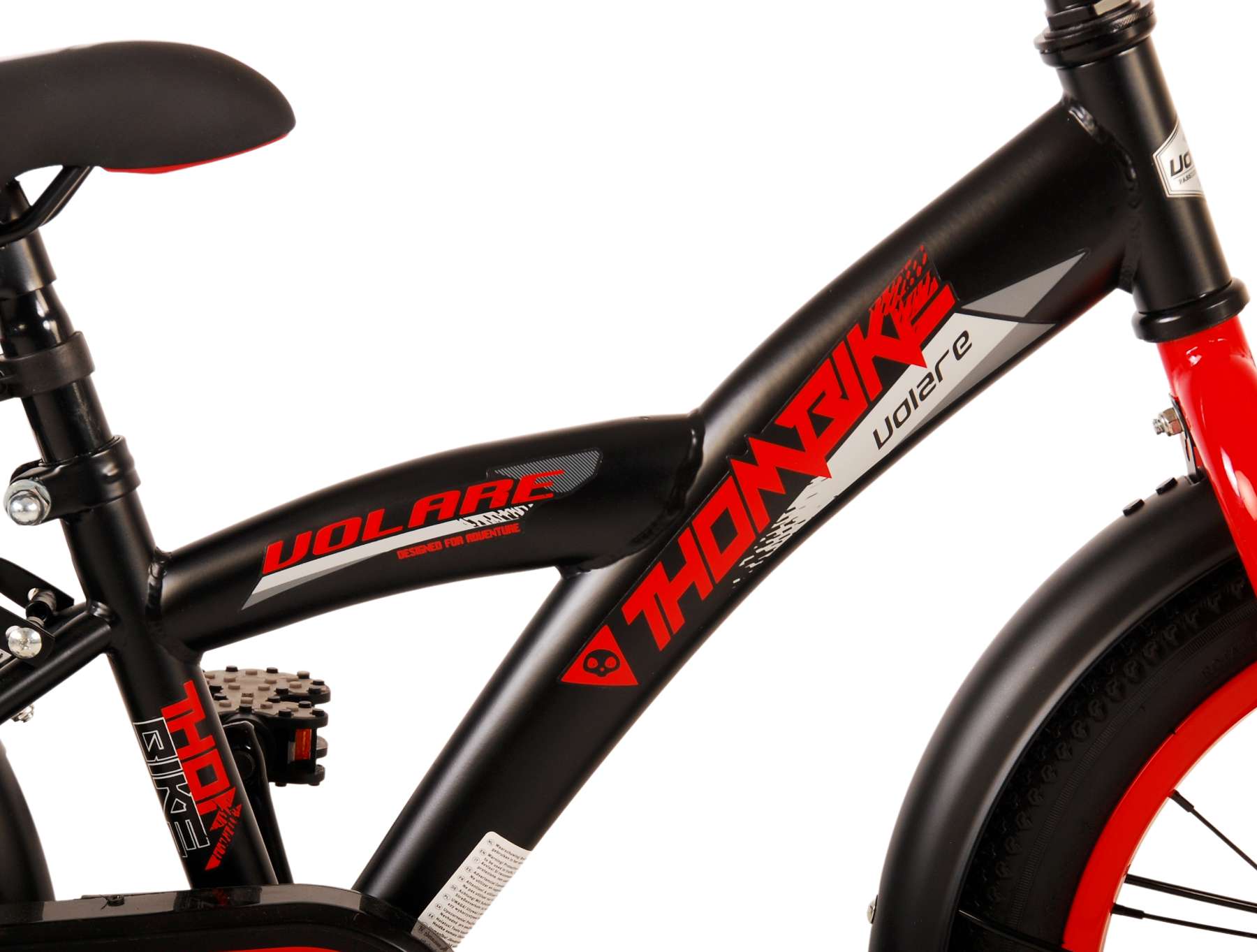 Kinderfahrrad Thombike für Jungen 16 Zoll Kinderrad in Schwarz Rot