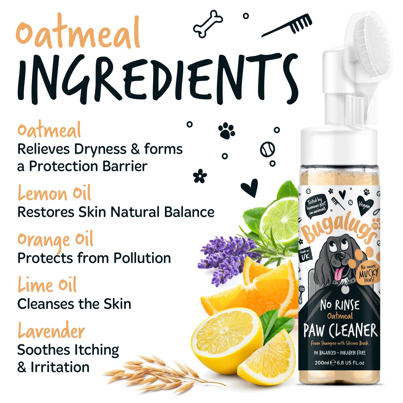 Bugalugs Pfotenreiniger Oatmeal 200 ml