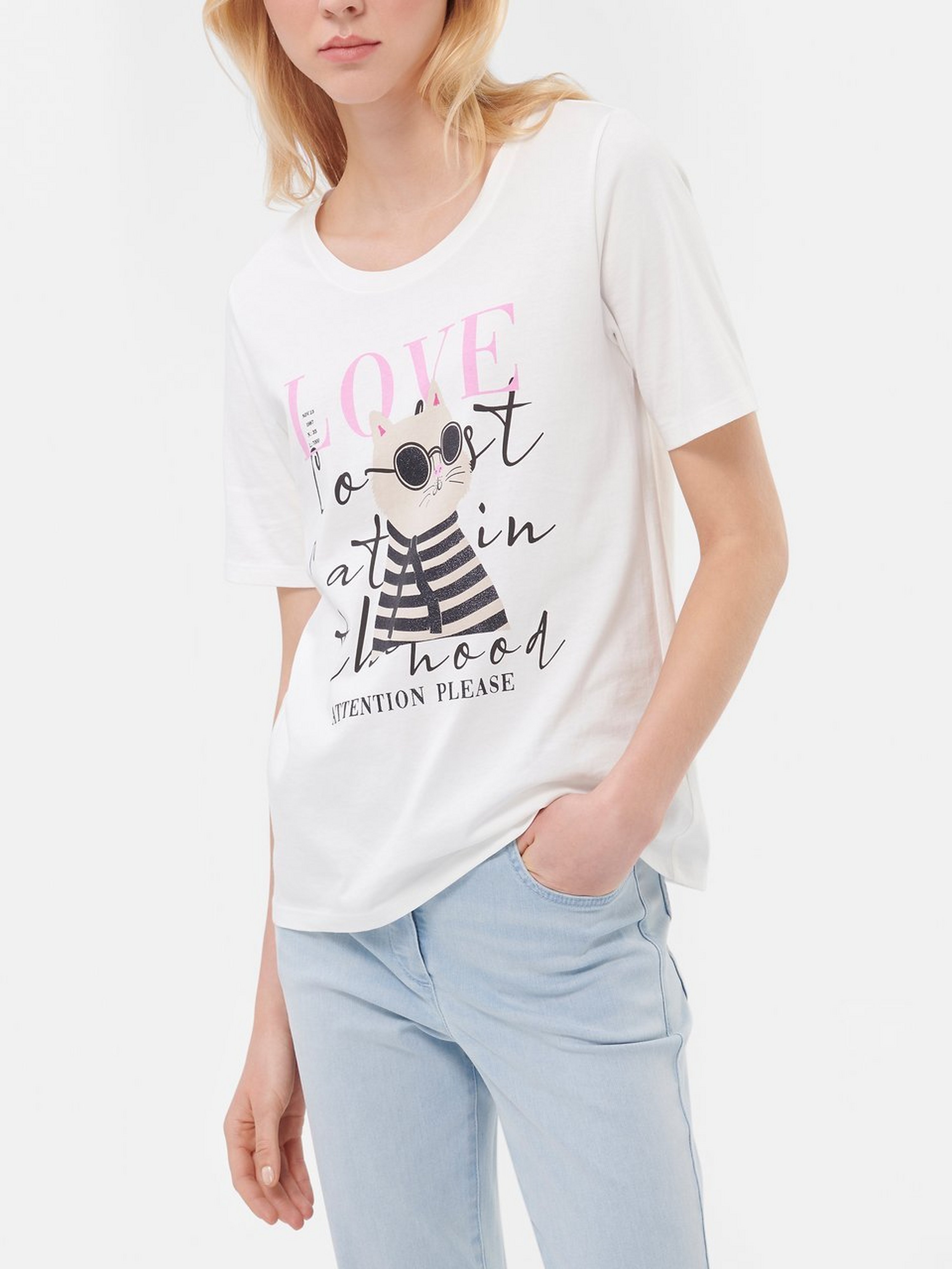 Rundhals-Shirt mit 1/2-Arm