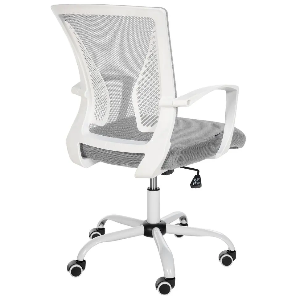 CLP Bureaustoel Tracy wit Frame - Microfiber - licht grijs