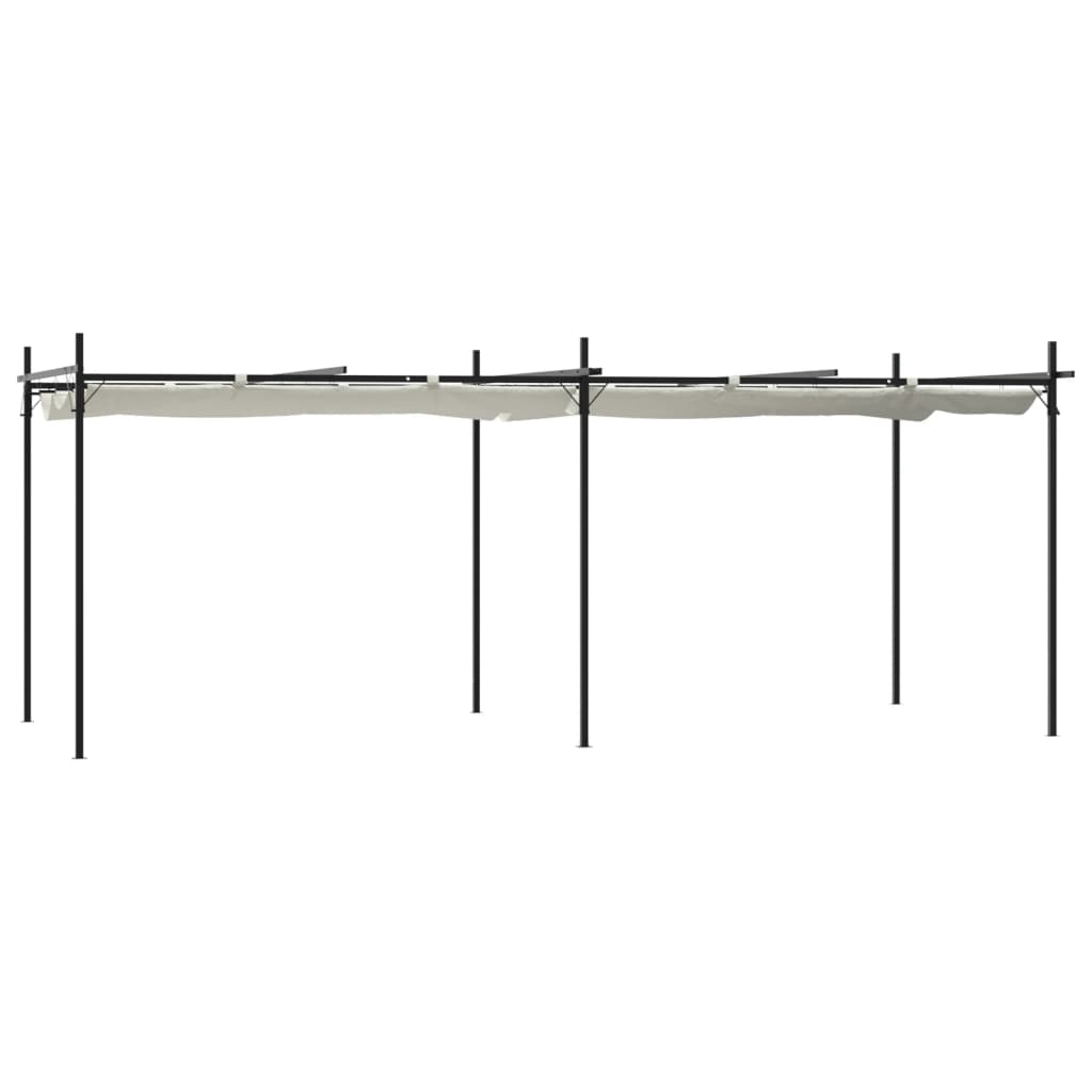 Pergola avec toit rétractable crème 589x292x230 cm