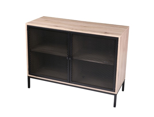 TOILINUX - Buffet soho 2 portes - bois et noir