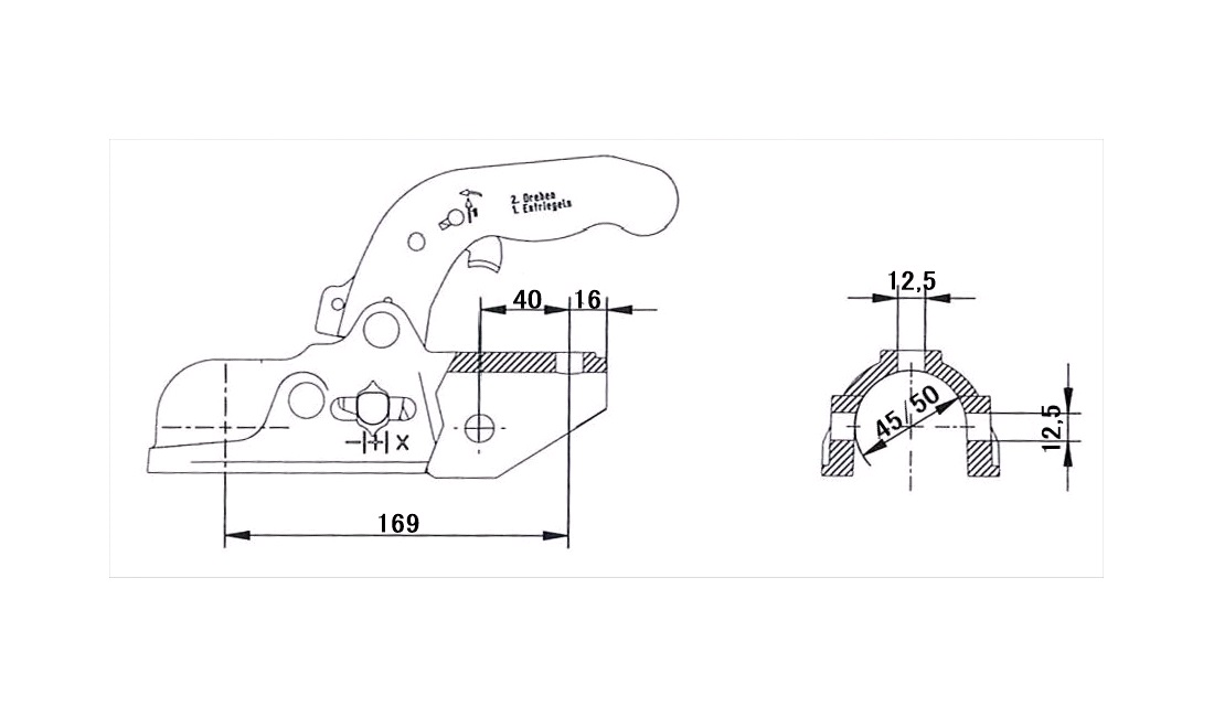 Kuglekobling 2700Kg Ø45/50mm Knott K27-A
