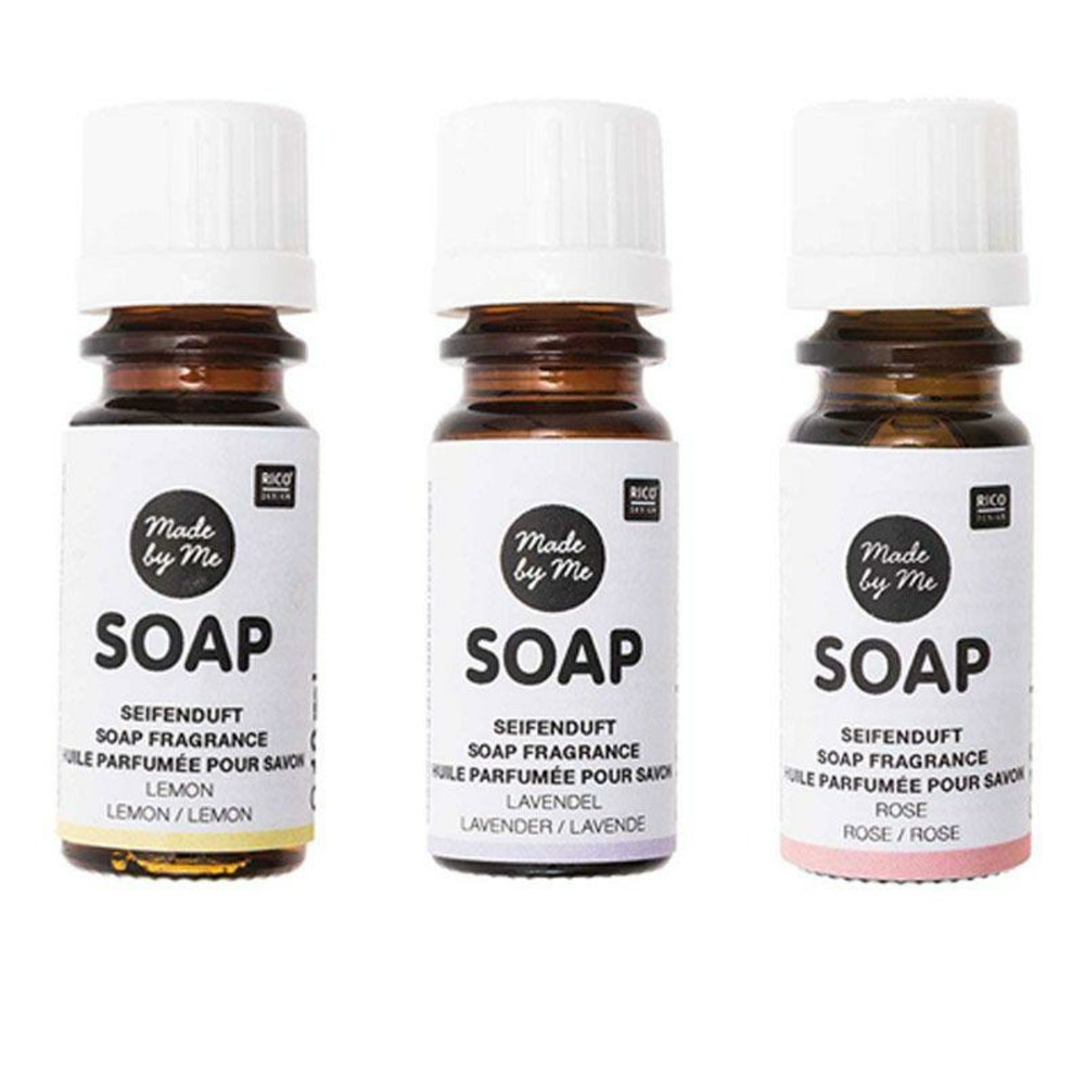 3 huiles parfumées 10 ml pour savon - citron, lavande, rose
