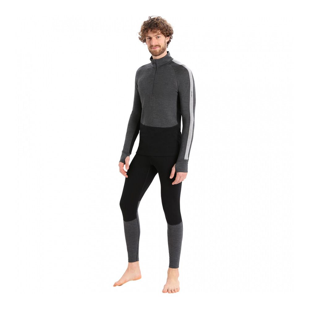Icebreaker ZONEKNIT 260 - Sous-couche Homme jet hthr/blk/metro h/cb