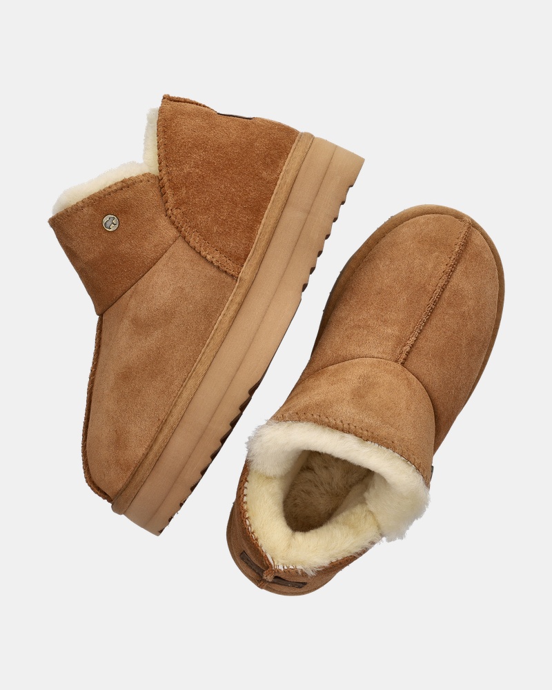 Warmbat Australia Willow Plateau Gevoerde boots  - cognac