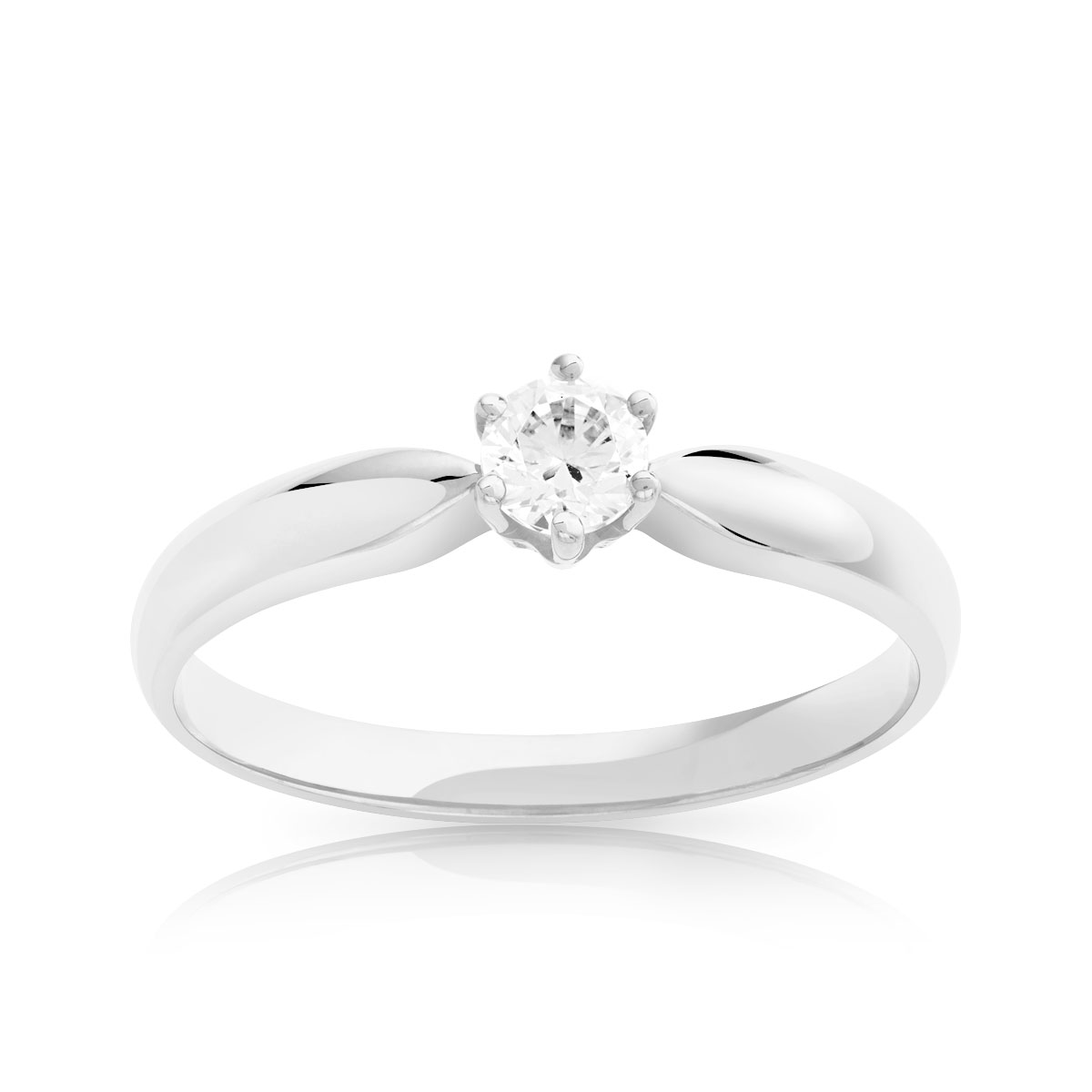 Bague solitaire or 750 diamant 20/100e de carat