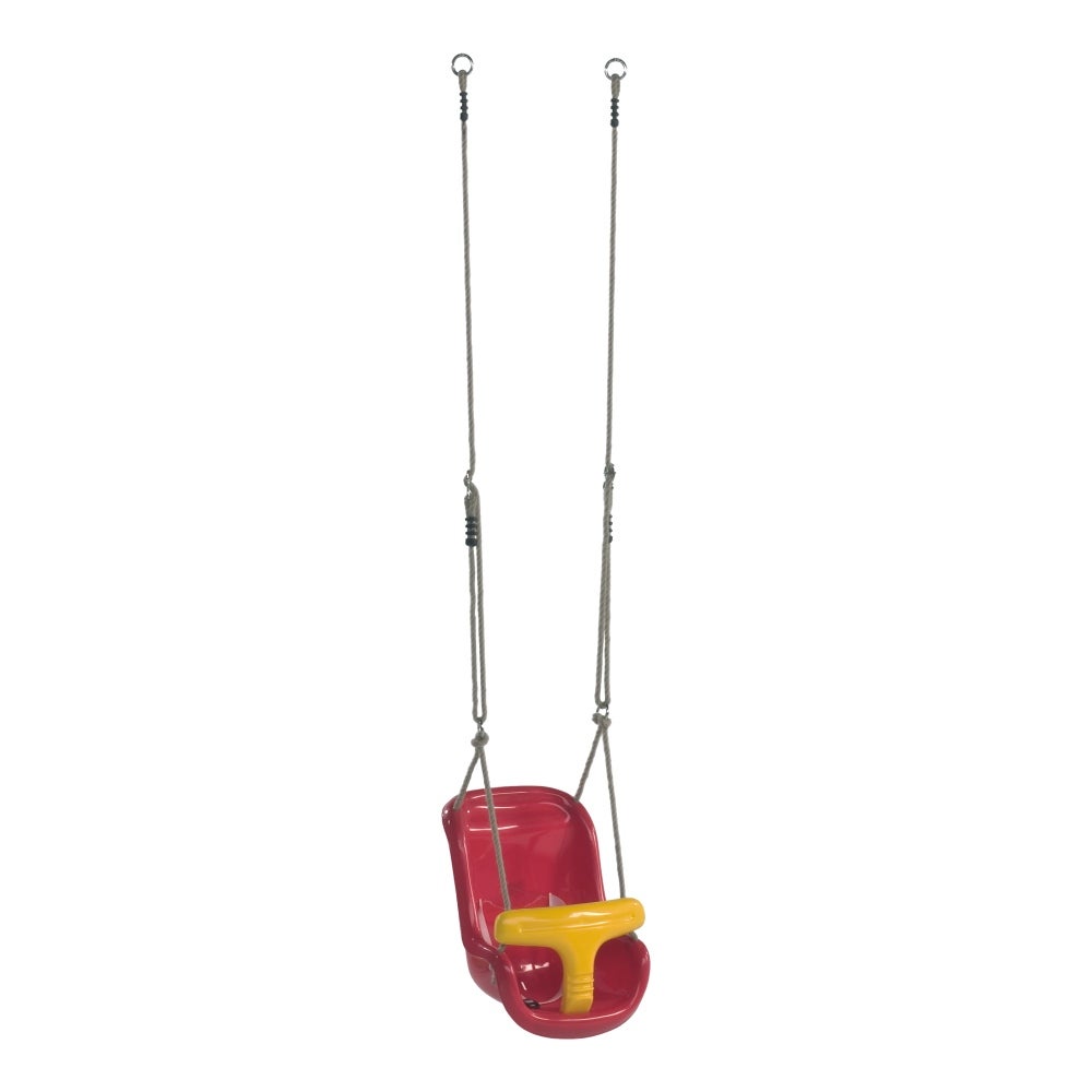 WICKEY Schommel Accessoire Babyzitje (2-delig) voor Speeltoren, Schommelframe of Klimrek – Rood-Geel