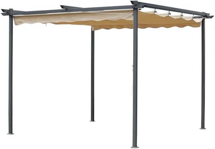 Grindi - Garten Pergola Pavillon Terrassendach - Milos I 3x3m - wasserdichtes & stabiles Sonnenschutz für Terrasse und Freistehender, Carport-Pavillon, Grillpavillon, Markise als Vordach für Haustür