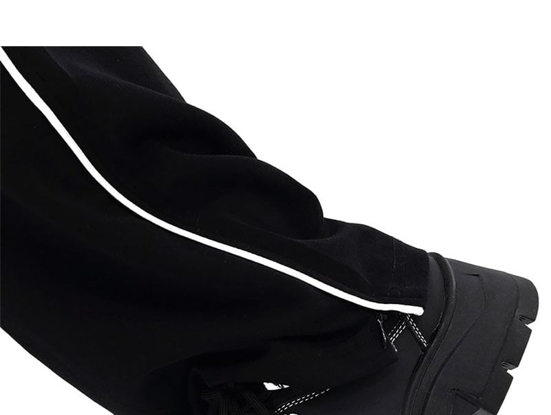 Malnia Home - Contrasterende stiksels Platform Veterschoenen
