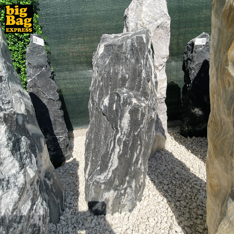 Monolithe Décoratif de Jardin en Marbre & Quartz Zebra Nat Col 75cm