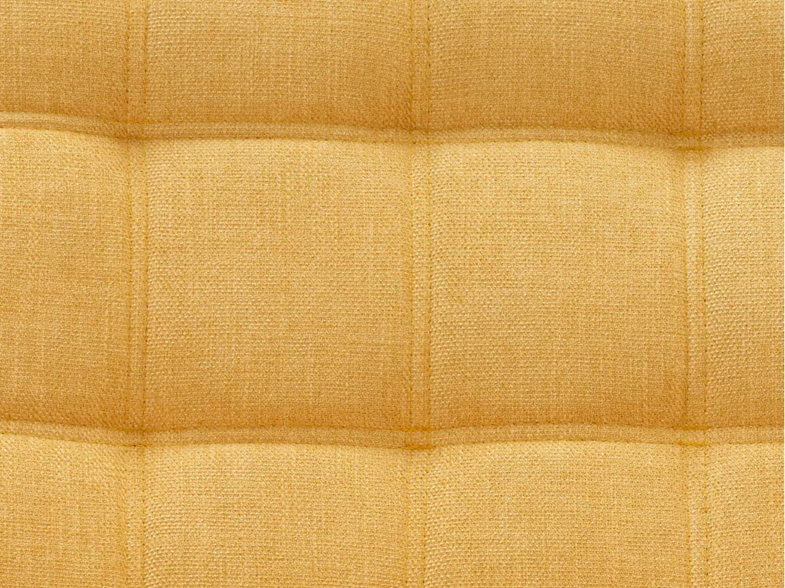 Canapé 2 places et fauteuil en tissu jaune moutarde CASERTA