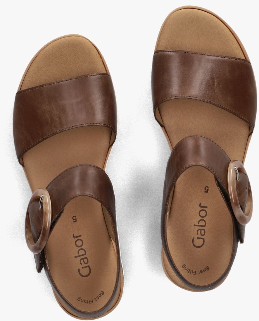 bruine gabor platte sandalen 550.2