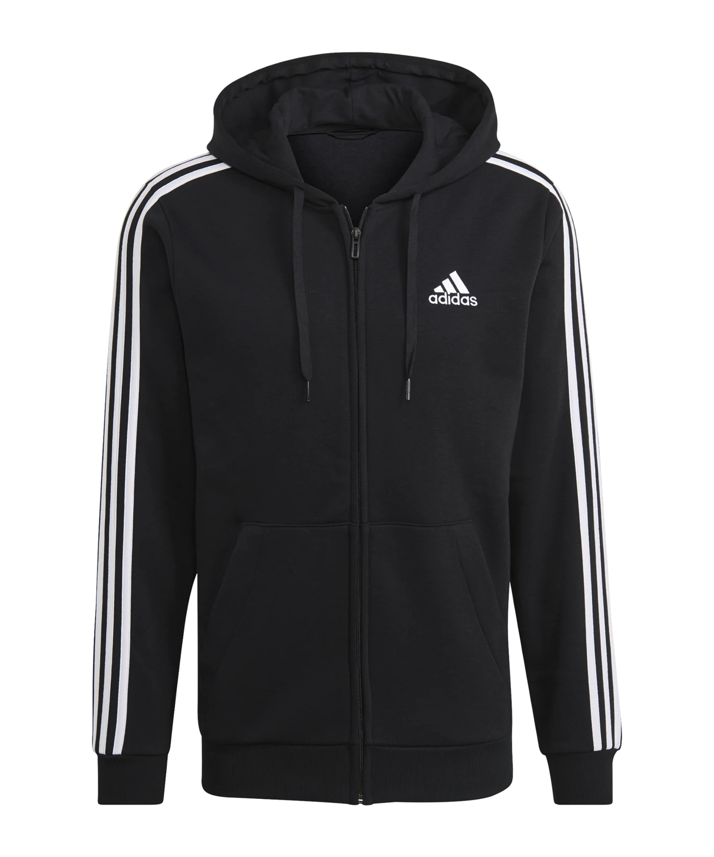 adidas Essentials Kapuzenjacke Schwarz Weiss