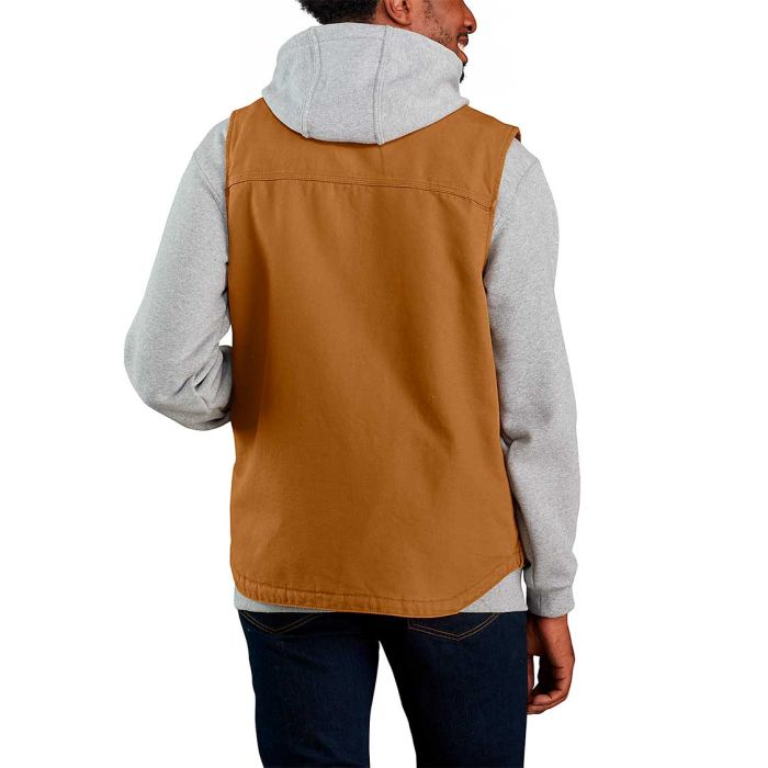 Washed Duck Lined Mock Neck Vest Men herrevest