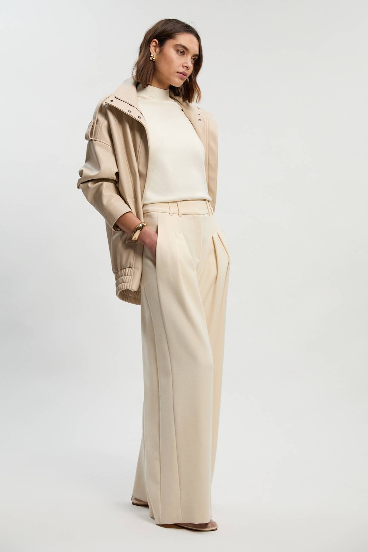 KarenMillen Débardeur en Maille à Col Montant Mélange Viscose