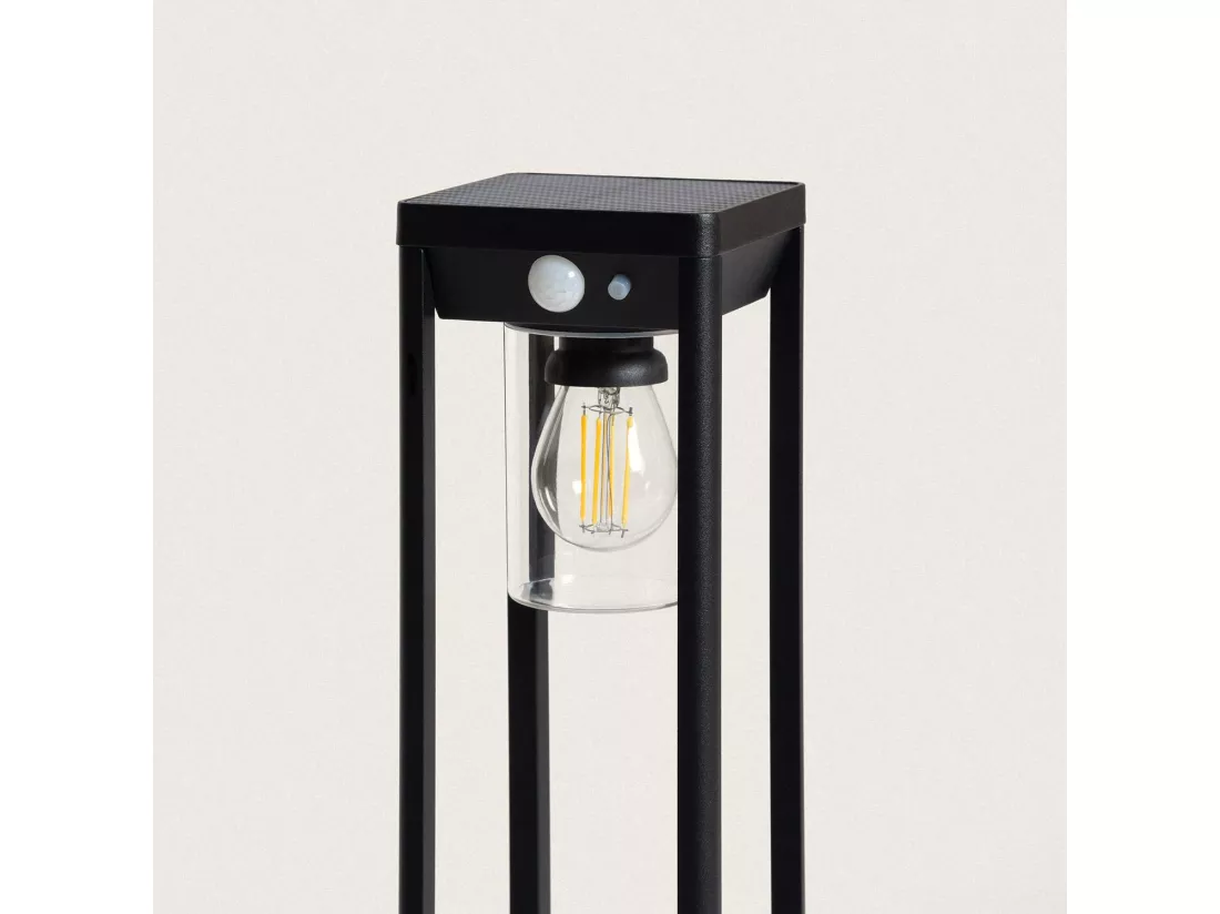 Balise Extérieure sur Pied Solaire 2W 60cm Aluminium avec Détecteur de Mouvement Devah Noir