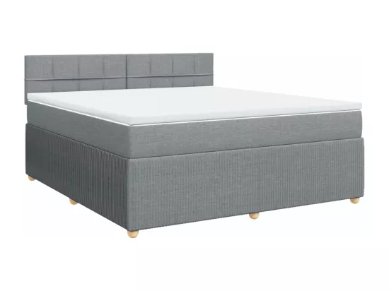 Sommier à lattes de lit avec matelas Gris clair 180x200cm Tissu