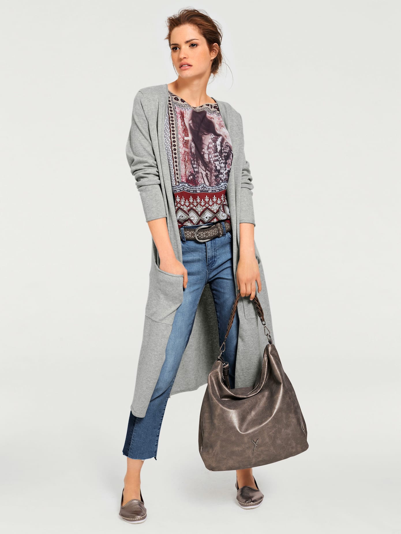 Veste longue en tricot look tendance
