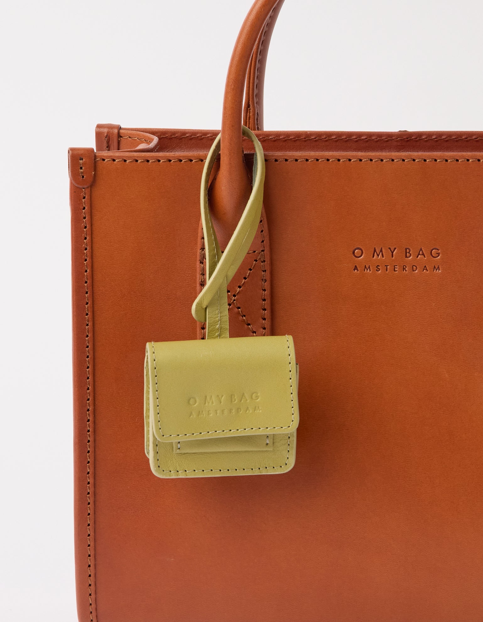 Harper Bag Charm - Tea Green Classic Leather