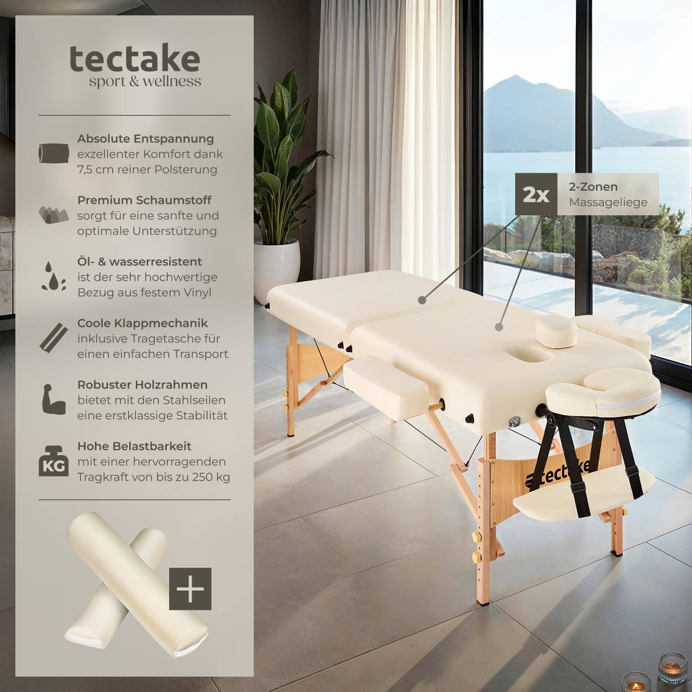 2 Zonen Massageliege-Set Suman