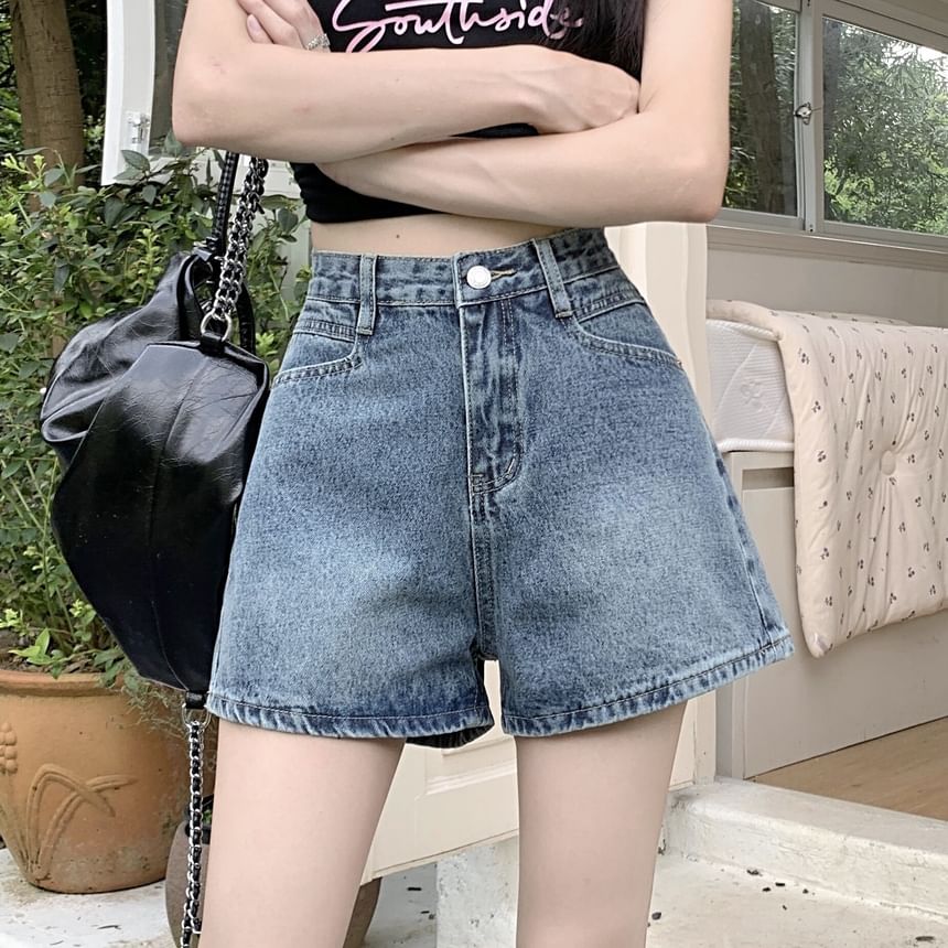 Girliepairs - Denim shorts met hoge taille