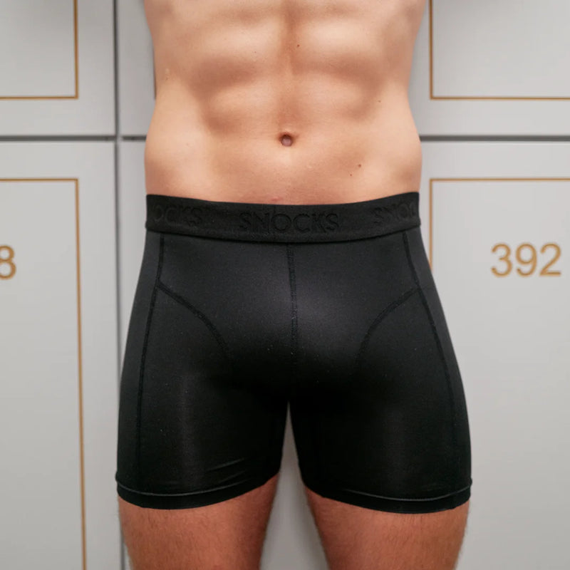 Sport Boxershorts aus recyceltem Polyester Schwarz