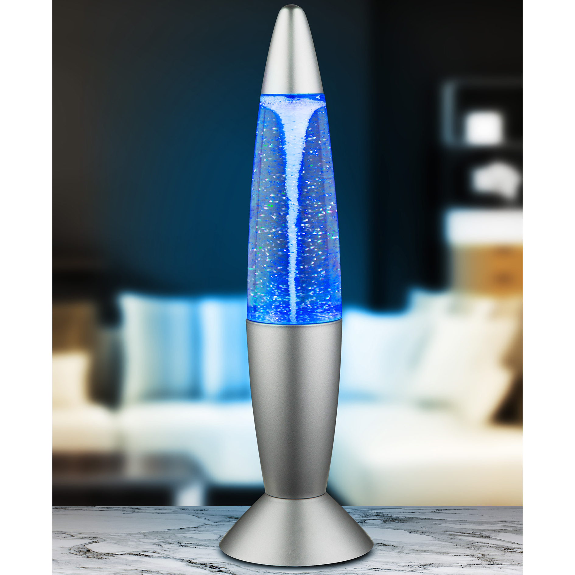 LED-Tischleuchte - silber - mit Farbwechsel
