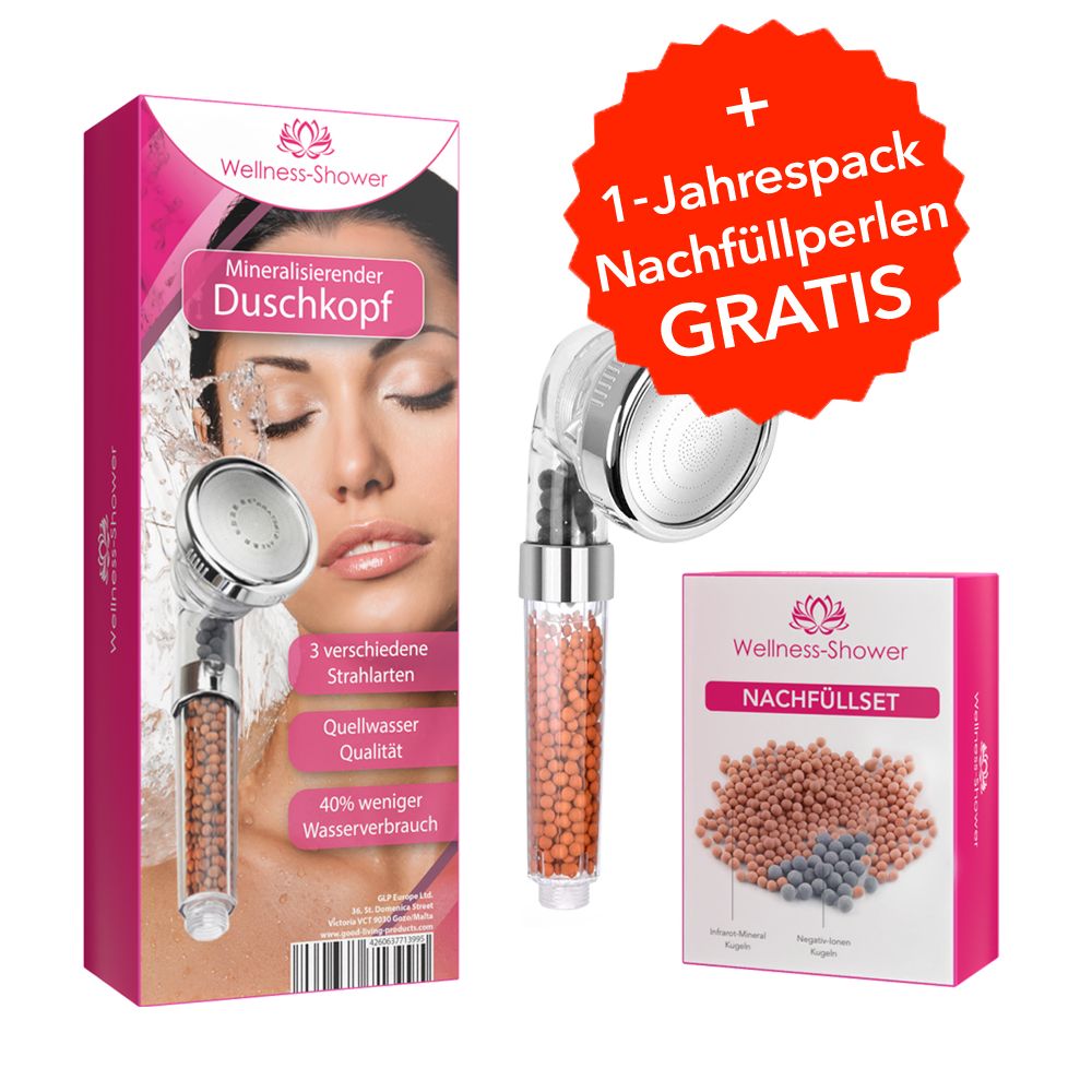 Wellness Shower Duschkopf + Nachfüllset