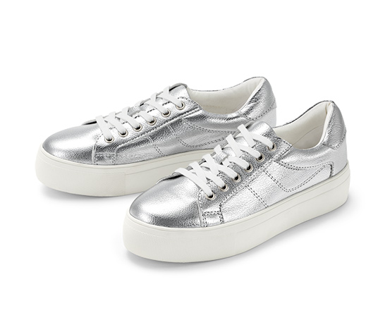 Plateau-Sneaker aus Leder