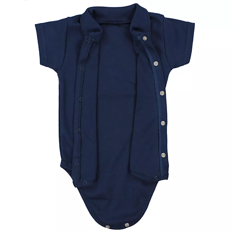 TupTam Baby Jungen Langarm Kurzarm Body mit Kragen blau Modell 1