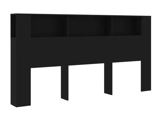 Tête de lit avec rangement Noir 200x18,5x104,5