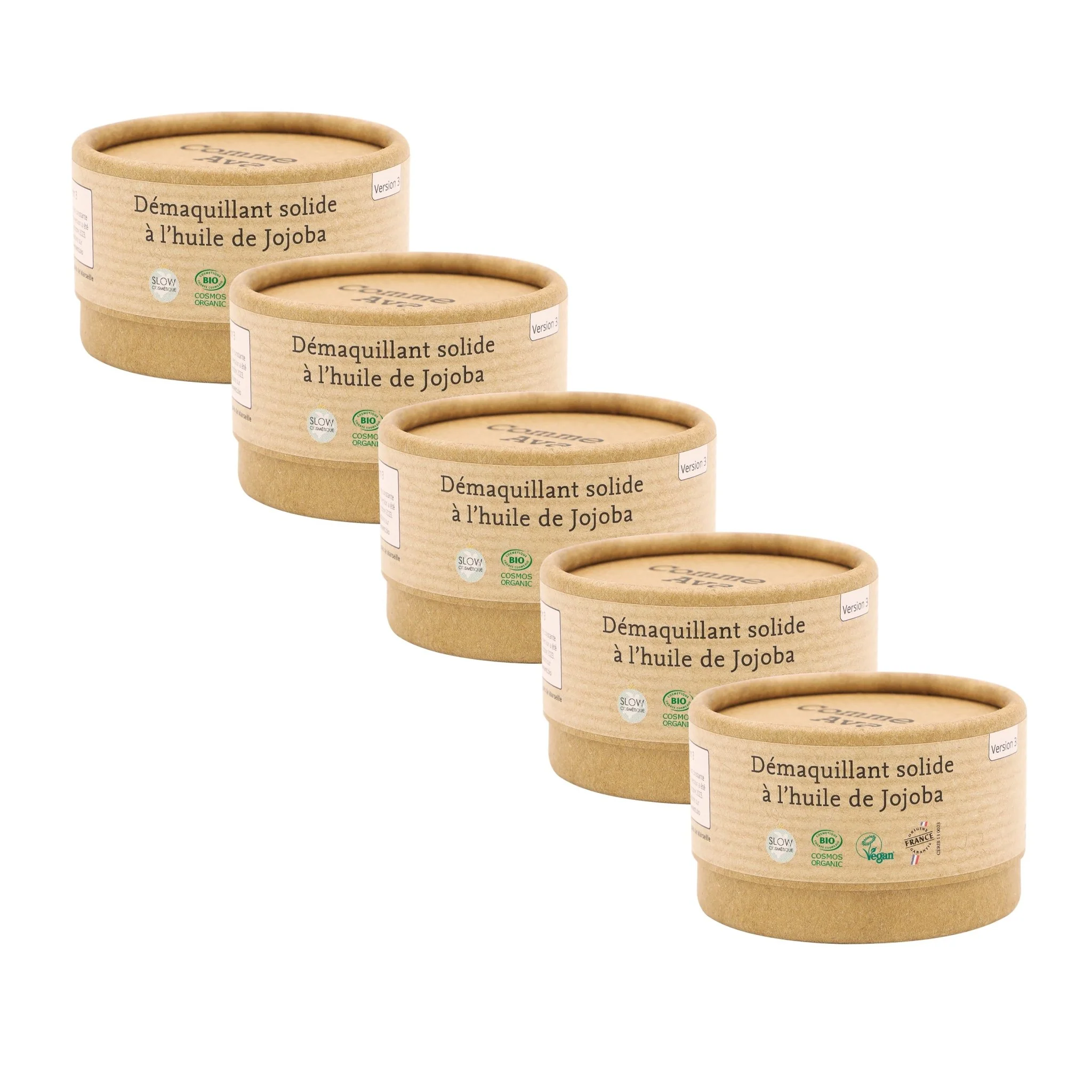 Démaquillant solide à l'huile de jojoba - Version 3 - 1 démaquillant - 40g / Sans