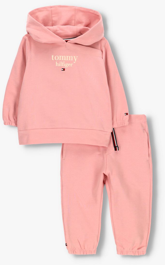 TOMMY HILFIGER lichtroze tommy hilfiger  baby graphic logo hooded set