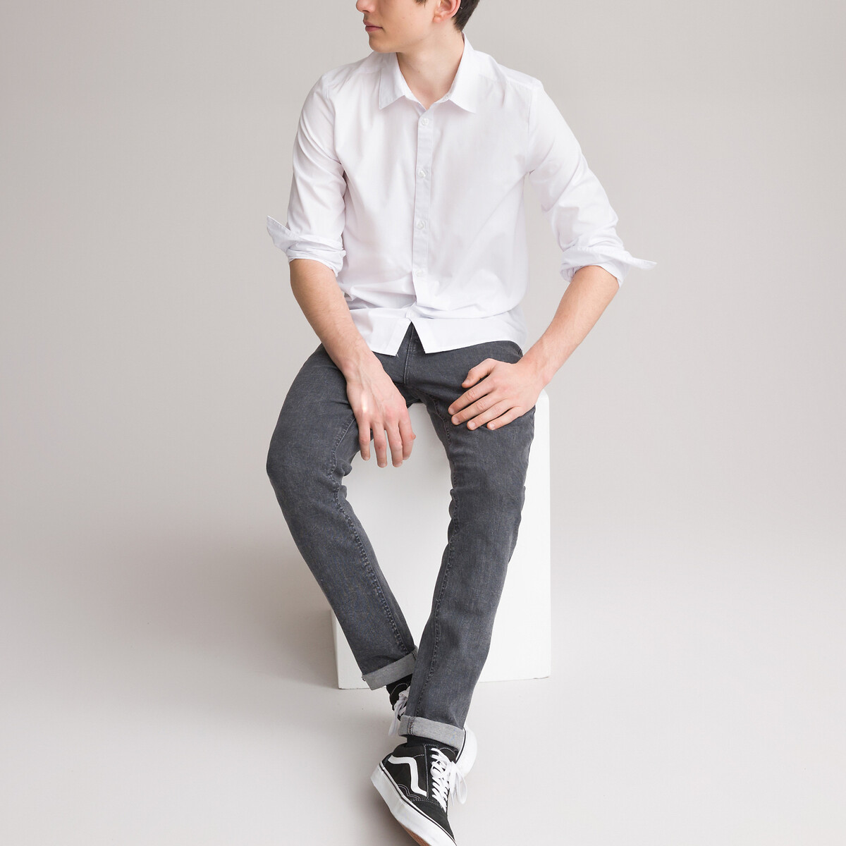 COLEÇÕES LA REDOUTE<br>Camisa branca de manga comprida