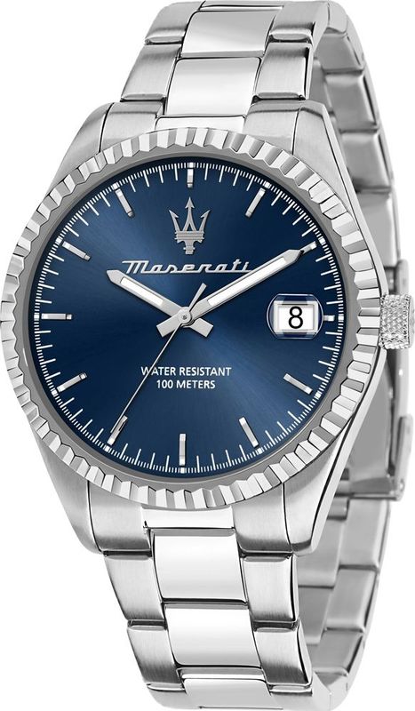 Maserati - COMPETIZIONE - Herenhorloge - Blauw - Staal - Analoog - Waterdicht tot 10 ATM