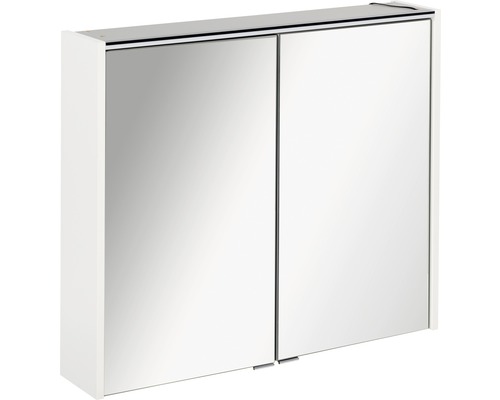 FACKELMANN Denver spiegelkast, 80 x 16 x 68,5 cm, wit, 2-deurs, LED, IP20
