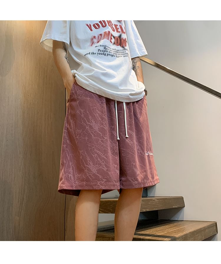 Priam - Mid Rise Lettering Patterned Shorts / Broek