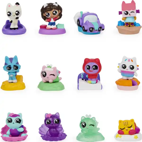 Gabby‘s Dollhouse, Mini Überraschungs-Figuren (verschiedene Serien-Charaktere) mit Aufsteller