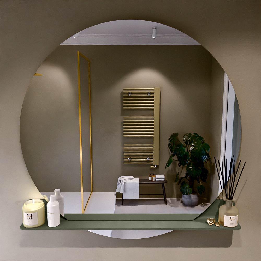 Mondiaz Spot spiegel rond Ø120cm met planchet cale