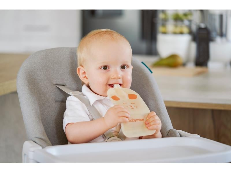 Babymoov Nahrungsbehälter ISY Set Quetschbeutel 20 x 150 ml Wiederverwendbare Quetschbeutel für Babymahlzeiten